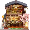 Puppenhaus-Zubehör, japanisches Sushi-Bar-Restaurant, Holz-DIY-Modell, Miniatur-Gebäude, 3D-Holz-Puppenhaus-Spielzeug, Möbel, Kinderspielzeug, Geburtstagsgeschenke 231018