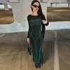 Casual Dresses Rands 3D Body Print Backless Maxi Dress Women Sexig långärmad Bodycon Robe Y2K Clubwear Party Outfits257p