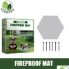 Ferramentas para churrasco Acessórios Frete Yegbong Oem Odm Acessórios para churrasco ao ar livre resistente à temperatura à prova de fogo Mat Fibra de vidro Fire Pit Barbe Dhhmw