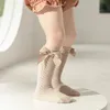 Calcetines para niños 5 pares de calcetines de verano para niños y niñas hasta la rodilla calcetín largo de algodón malla fina princesa estilo español suelo de bebé 231019