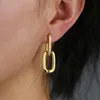 925 sterling silver paper clip huggie hoop earring geometric rectangle hoop minimal delicate 925 jewelry 210323191P