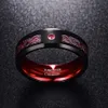 Scrub Red Cyrcon Mężczyźni Pierścienie Pure Tungsten Carbide Weddna Połączenia ANILLOS PARA HOMBRES Pierścień z Sliver Kolor Dragon Wzór 201006265m