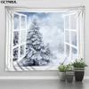 Tapestries Dreamy Winter Landscape Tapestry Snow Pine Trees Forest Sunset Glow Pography Bakgrund Christmas Bedroom Room Decor Filt 231019