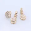 Women Italian Gold Color Crystal Necklace Earrings Bracelet Ring Wedding Party Gift Jewelry Sets Free Shipping