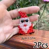 Julpärlor Keychain Handgjorda DIY Santa Snowman Xmas Tree Jewelry Car Phone Bag Pendant Present Prydnad TRINKET KEYCHAIN