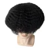 Parrucca riccia afro crespa piena del merletto 8x10 pollici Pezzo di capelli umani vergini malesi 8mm Parrucchino afro ondulato Unità piena di pizzo per uomini neri