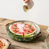 접시 벚꽃 꽃 베이커리 플레이트 손으로 그린 ​​세라믹 식탁기 치즈 구운 쌀 그릇 오븐 특별 피자