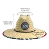 Atacado verão sob a borda design inferior impressão personalizada América Sombrero Beach Surf Lifeguard com chapéu de palha