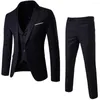 Men's Suits Groom Wedding Suit Premium Set Sleek Business Style Slim Fit Coat Pants Vest Long-lasting Silky Smooth Fabric