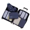 Sacos cosméticos de alta qualidade moda para fácil viagem saco de armazenamento conjunto de 7 peças 8 peças de grande capacidade bagagem e classificação de roupas