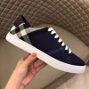 Designer sapatos casuais clássico xadrez treinadores baga listras sapato de couro real moda treinador para homem mulher bur cor bar tênis alto q kbc