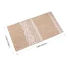 Party Decoration 20pcs Lace Burlap Cutlery Pouch Vintage Jute Hessian Knife Fork Holder Rustic Wedding Birthday Tableware Bag