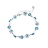 Charme Pulseiras Dainty Feminino Azul Opala Jóias Prata Cor Flor Cadeia Para Mulheres Bonito Sea Scallop Dolphin Pulseira De Casamento