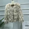 Womens Fur Faux MPPM Ladies luxury Natural Jacket V Neck Real Warm Puff Sleeve Coat Casacos de pele reai 231018