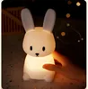 Lambalar Gölgeler Sevimli Gece Işık Deniz Aslan Balina Tavşan Kedi Silikon Gece Işıkları Dokunmatik Sensör Şarj Edilebilir Yatak Odası Başucu Lamba Bebek 231019