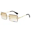 Sunglasses Rimless Rimmed Ladies Square Ocean Piece Trend Street Po Gradient Color Glasses