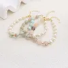 Strand Minar Bracciale vintage con perline di perle d'acqua dolce per donna Braccialetti asimmetrici in pietra naturale multicolore in rame oro 14 carati