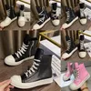Tasarımcı Erkek ve Kadın Spor Ayakkabıları İçin Yüksek Üst Şık Saborluklar Cowhide Tuval Ayakkabıları Siyah Botlar Nefes Alabilir Tuval Ayakkabıları Konforlu Kutu