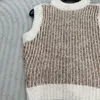 Luxe Designer Sweatervest Dames Klassiek gebreid vest Losvallend mouwloos breigoed met ronde hals