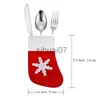 Christmas Decorations Christmas socks tableware rack candy bag fork knife cover New Year's dinner table bag Christmas tree fireplace decoration x1019