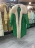 Women futra faux furtjy zima ciepła biała gęsi kurtka długa płaszcz prawdziwy kołnierz grube luksusowe odzież wierzchnią żeńska streetwear 231018