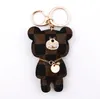 Bear Designer Keychain Wallet Keyring Purse Pendant Car Chain Charm Flower Mini Coin Holder Keychains Bag Trinka Gifts Tillbehör