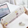 Keyboard Mouse Combos MOFII 2 4G Wireless Set and Combo Retro with Round Keycap Cute 231019