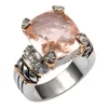 ring huis Morganite 925 sterling zilver hoge hoeveelheid ring voor mannen en vrouwen maat 6 7 8 9 10 F1441254b