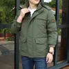 Masculino para baixo parkas outono e inverno jaqueta de algodão quente com pelúcia engrossado comprimento médio ao ar livre carregamento casual 231018