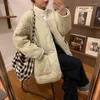 Women's Trench Coats Herstory Short Parkas Women Winter Loose Warm Solid Argyle Quilting Korean Ulzzang Trendy All-match Safari Oversized