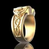 Nowy pierścionek produktu Hip Hop Punk 18K Gold Plated Men's Purnings European and American Box Flip Pierścień Modna Dostawa biżuterii 288F