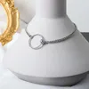 Pendentif Colliers LIVVY Couleur Argent Rond Collier Creux Minimaliste Mode Femmes À La Main Bijoux De Fête Accessoires