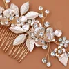 Metall Haar Kamm Perle Tiaras Für Frauen Braut Blumen Legierung Haarnadel Clip Engagement Kopfbedeckung Hochzeit Haar Ornament Schmuck Bijoux