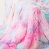 Blankets Colour Super Soft Long Faux Fur Coral Fleece Blanket Warm Plush Cozy With Fluffy Sherpa Throw Blanket Bed Sofa Blankets Gift 231019