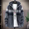 Men's Sweaters Gradient H And Thick Sweater Oversized Jacket Mens Hooded Zipper Sweatshirt Big Tall Hoodies Pullover