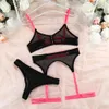 Trajes Sexy Plus Size Conjuntos de Ligas de Sutiã de Renda Lingerie Sexy para Mulheres Finas Respiráveis Confortáveis Conjuntos de Sutiã e Calcinha Vestido Roupa Interior Íntima