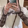 Fingerless Gloves Summer Long Cute Dot Lace Mesh Sun Protection Arm Sleeve Sunscreen Thin Cycling White Black Sexy Accessories