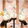 Juldekorationer för hem 2022 Solar Light Outdoor Santa Claus Snowman Landscape Garden Drop Delivery Festive Party Supplies DHVQV