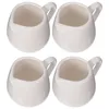 Serviessets 4 stuks Sauslepel Koffie Melk Creamer Mini Frother Keramische Kan Glas Waterkan Deksel Keukencontainer Opslaghandvat