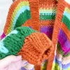 Femmes tricots t-shirts femmes coloré arc-en-ciel gros tricot Mohair pull à la main volumineux Cardigan chaud automne hiver en 231018