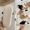 Dames cartoon schattige koehuis slippers warm plus bekleed gesloten teen fuzzy home dia's dames duige comfortabele schoenen winter herfst