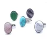 Bagues de cluster ovale pierre cabochon anneau tigre oeil opale bleu blanc violet vert rose cristal réglable pour femmes hommes bijoux de doigt