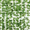 Fleurs décoratives 12 pcs 200 cm vert vigne soie lierre artificiel suspendu feuille guirlande plante raisin maison mariage salle de bain jardin décoration