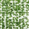 Decorative Flowers 12pcs 200Cm Green Vine Silk Artificial Ivy Hanging Leaf Garland Plant Grape Home Wedding Bathroom Garden Decoration