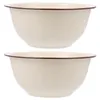 Dinnerware Sets 2 Pcs Italian Pasta Bowls Enamel Kitchen Vintage Multi-use Noodle Basin Deepen Baby