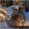 Décorations de Noël 60cm boule décorée gonflable extérieure faite PVC NT pas de lumière grandes boules arbre jouet 2022 livraison directe maison garde Dhjfi