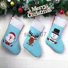 Christmas Decorations Customized blue Christmas stockings for children - Snowman - Santa Claus - Reindeer Customized Christmas stockings x1019