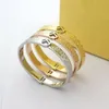 Europe America Fashion Style Lady Women Titanium steel Engraved F Initials Hollow Out Wide Bangle Bracelets 3 Color2650