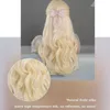Parrucca bionda da barbe Parrucca per capelli lunghi con frangia Parrucche sintetiche naturali carine a onda lunga per la festa in costume
