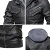 Vestes pour hommes capuche hommes décontracté col montant en cuir veste de moto zippée R231019